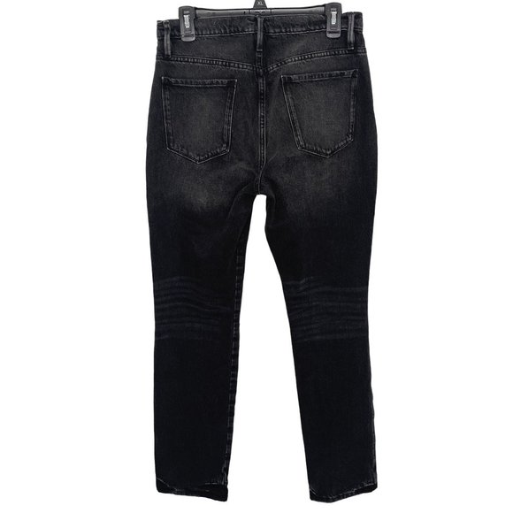 Frame Le Sylvie Slender Straight in Wilkinson Rips Wash Washed Black Jeans Sz 28 - Picture 3 of 12